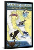 Camano Island, Washington - Nautical Chart-Lantern Press-Framed Art Print