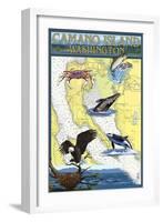 Camano Island, Washington - Nautical Chart-Lantern Press-Framed Art Print