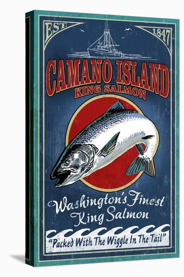 Camano Island, Washington - Salmon-Lantern Press-Stretched Canvas