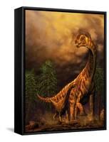 Camarasaurus Adult and Offspring-null-Framed Stretched Canvas