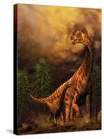 Camarasaurus Adult and Offspring-null-Stretched Canvas