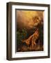 Camarasaurus Adult and Offspring-null-Framed Art Print