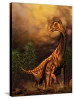 Camarasaurus Adult and Offspring-null-Stretched Canvas