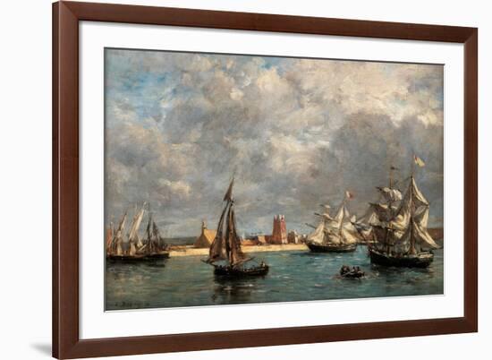 Camaret Dock-Eugène Boudin-Framed Art Print