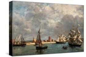 Camaret Dock-Eugène Boudin-Stretched Canvas