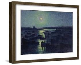 Camaret, Moonlight and Fishing Boats, 1894-Maximilien Luce-Framed Giclee Print