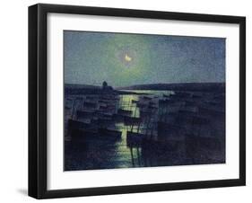 Camaret, Moonlight and Fishing Boats, 1894-Maximilien Luce-Framed Giclee Print