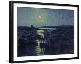 Camaret, Moonlight and Fishing Boats, 1894-Maximilien Luce-Framed Giclee Print