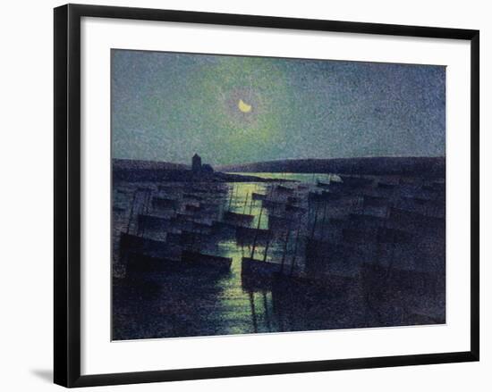 Camaret, Moonlight and Fishing Boats, 1894-Maximilien Luce-Framed Giclee Print