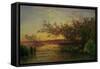 Camargue.-Felix Ziem-Framed Stretched Canvas