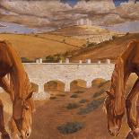 Landscape with View of Castel Del Monte, 1930-34-Cambellotti Duilio-Stretched Canvas