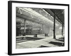 Camberwell Car Shed and Trams, London, 1914-null-Framed Photographic Print