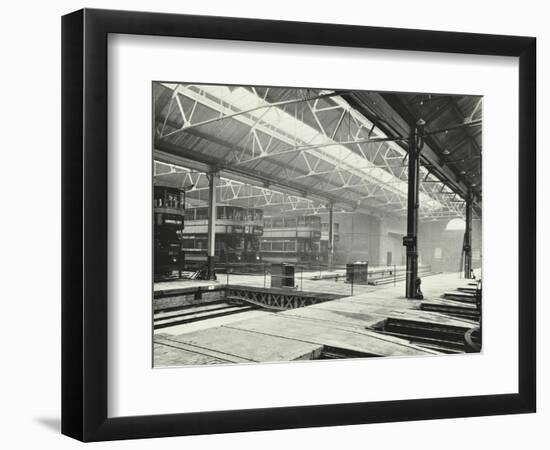 Camberwell Car Shed and Trams, London, 1914-null-Framed Photographic Print