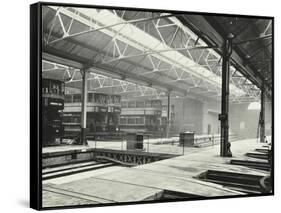 Camberwell Car Shed and Trams, London, 1914-null-Framed Stretched Canvas