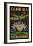 Cambiria, California - Dragonfly - Paper Mosaic-Lantern Press-Framed Art Print