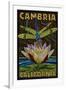 Cambiria, California - Dragonfly - Paper Mosaic-Lantern Press-Framed Art Print