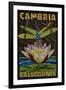 Cambiria, California - Dragonfly - Paper Mosaic-Lantern Press-Framed Art Print