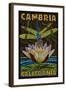 Cambiria, California - Dragonfly - Paper Mosaic-Lantern Press-Framed Art Print