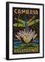 Cambiria, California - Dragonfly - Paper Mosaic-Lantern Press-Framed Art Print