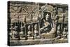 Cambodia, Angkor, Ankor Vat, Bas-Relief at Leper King Terrace-null-Stretched Canvas