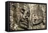 Cambodia, Angkor Wat. Angkor Thom, Bayon. Carved Faces of Lokesvara-Matt Freedman-Framed Stretched Canvas