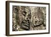 Cambodia, Angkor Wat. Angkor Thom, Bayon. Carved Faces of Lokesvara-Matt Freedman-Framed Photographic Print