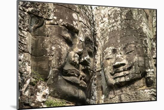 Cambodia, Angkor Wat. Angkor Thom, Bayon. Carved Faces of Lokesvara-Matt Freedman-Mounted Photographic Print