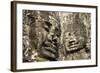 Cambodia, Angkor Wat. Angkor Thom, Bayon. Carved Faces of Lokesvara-Matt Freedman-Framed Photographic Print