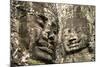 Cambodia, Angkor Wat. Angkor Thom, Bayon. Carved Faces of Lokesvara-Matt Freedman-Mounted Photographic Print