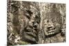 Cambodia, Angkor Wat. Angkor Thom, Bayon. Carved Faces of Lokesvara-Matt Freedman-Mounted Photographic Print