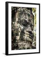 Cambodia, Angkor Wat. Angkor Thom, Bayon. Carved Faces of Lokesvara-Matt Freedman-Framed Photographic Print