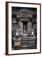 Cambodia, Angkor Wat. Banteay Srei Temple, Monkey Statues and Doorway-Matt Freedman-Framed Photographic Print