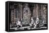 Cambodia, Angkor Wat. Banteay Srei Temple, Three Monkey Statues-Matt Freedman-Framed Stretched Canvas