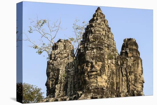 Cambodia, Angkor Wat. Gate to Angkor Thom. Face of Lokesvara-Matt Freedman-Stretched Canvas