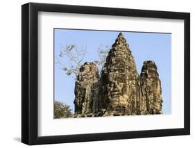Cambodia, Angkor Wat. Gate to Angkor Thom. Face of Lokesvara-Matt Freedman-Framed Photographic Print
