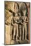 Cambodia, Angkor Wat, Siem Reap Province. Female Divinities Carved in Stone at Angkor Wat.-Nigel Pavitt-Mounted Photographic Print