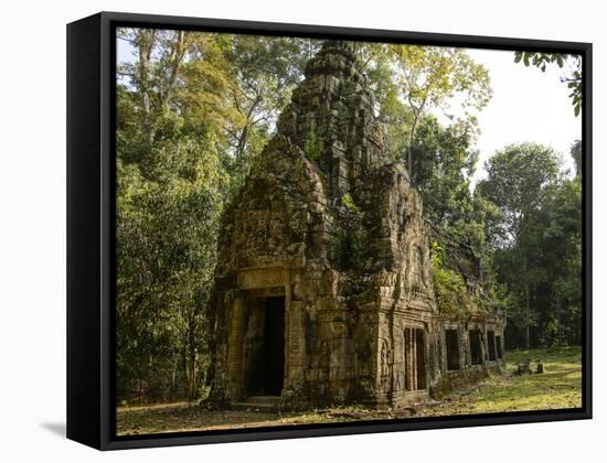 Cambodia, Angkor Wat. Small Temple-Matt Freedman-Framed Stretched Canvas