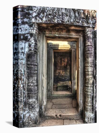 Cambodia, Angkor Watt, Siem Reap, Faces of the Bayon Temple-Terry Eggers-Stretched Canvas