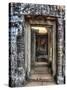 Cambodia, Angkor Watt, Siem Reap, Faces of the Bayon Temple-Terry Eggers-Stretched Canvas