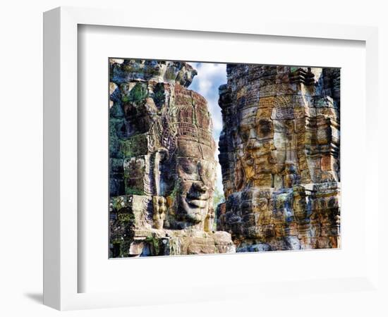 Cambodia, Angkor Watt, Siem Reap, Faces of the Bayon Temple-Terry Eggers-Framed Photographic Print