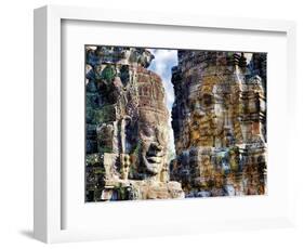 Cambodia, Angkor Watt, Siem Reap, Faces of the Bayon Temple-Terry Eggers-Framed Photographic Print