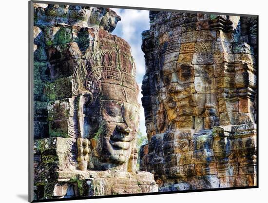 Cambodia, Angkor Watt, Siem Reap, Faces of the Bayon Temple-Terry Eggers-Mounted Photographic Print