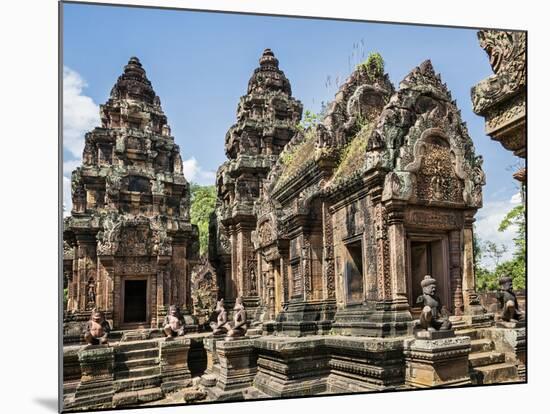 Cambodia, Banteay Srei, Siem Reap Province. Banteay Srei Hindu Temple.-Nigel Pavitt-Mounted Photographic Print