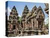 Cambodia, Banteay Srei, Siem Reap Province. Banteay Srei Hindu Temple.-Nigel Pavitt-Stretched Canvas