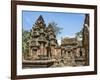 Cambodia, Banteay Srei, Siem Reap Province. Banteay Srei Hindu Temple.-Nigel Pavitt-Framed Photographic Print