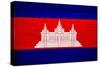 Cambodia Flag Design with Wood Patterning - Flags of the World Series-Philippe Hugonnard-Stretched Canvas