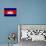 Cambodia Flag Design with Wood Patterning - Flags of the World Series-Philippe Hugonnard-Art Print displayed on a wall