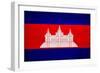 Cambodia Flag Design with Wood Patterning - Flags of the World Series-Philippe Hugonnard-Framed Art Print