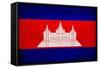 Cambodia Flag Design with Wood Patterning - Flags of the World Series-Philippe Hugonnard-Framed Stretched Canvas