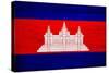 Cambodia Flag Design with Wood Patterning - Flags of the World Series-Philippe Hugonnard-Stretched Canvas